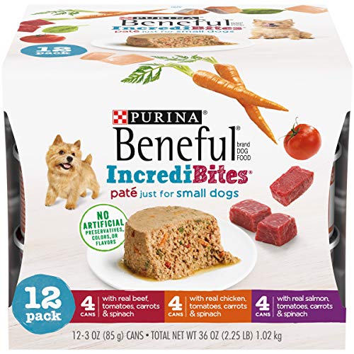 Purina Beneful Small Breed Wet Dog Food Variety Pack, IncrediBites with Real Beef, Chicken or Salmon - Cans