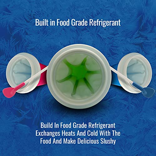 Silicone Slushie Maker Cup - Reusable - Frozen Magic, Cool Gadgets - DIY Ecofriendly Slushy Cup for Refreshing Cool Stuff, 10.1oz - Blue