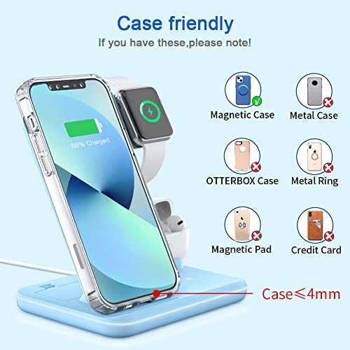 Wireless Charger 3 in 1, 15W Fast Charging Station