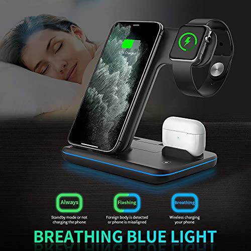 Wireless Charger 3 in 1, 15W Fast Charging Station