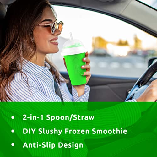 Silicone Slushie Maker Cup - Reusable - Frozen Magic, Cool Gadgets - DIY Ecofriendly Slushy Cup for Refreshing Cool Stuff, 10.1oz - Blue