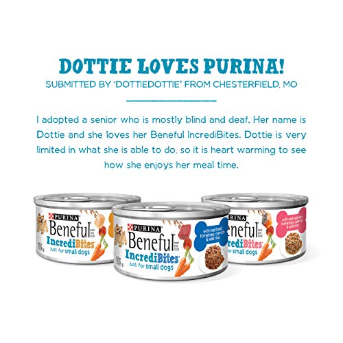 Purina Beneful Small Breed Wet Dog Food Variety Pack, IncrediBites with Real Beef, Chicken or Salmon - Cans