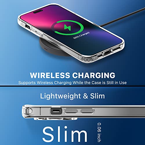 Magnetic Slim Case for iPhone 14 Pro Max Case 6.7", Compatible with MagSafe, Military Grade Drop Shockproof