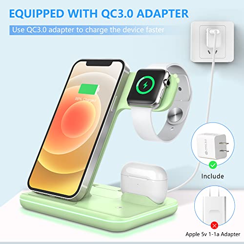 Wireless Charger 3 in 1, 15W Fast Charging Station