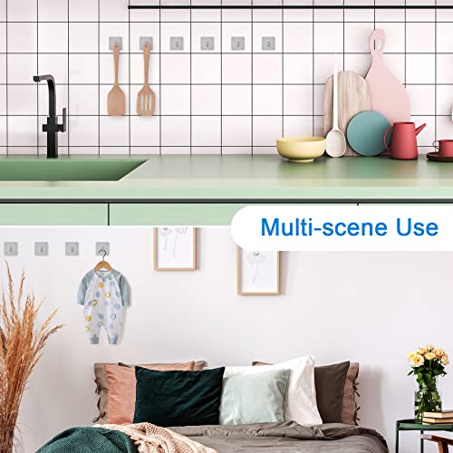 Adhesive Hooks Heavy Duty Stick on Wall Towel Hooks , Stainless Steel Wall Hook Door Hooks - 4 Pack