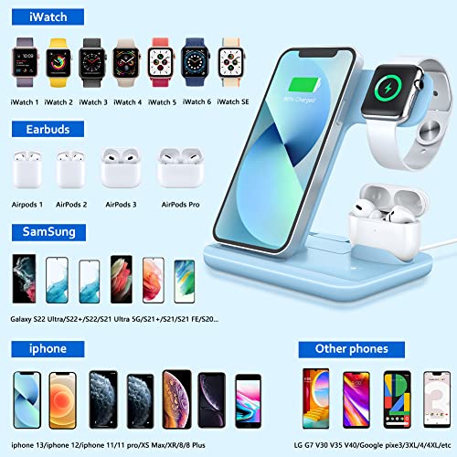 Wireless Charger 3 in 1, 15W Fast Charging Station