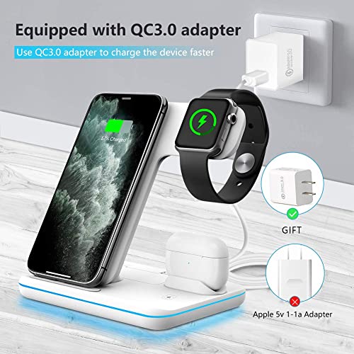 Wireless Charger 3 in 1, 15W Fast Charging Station