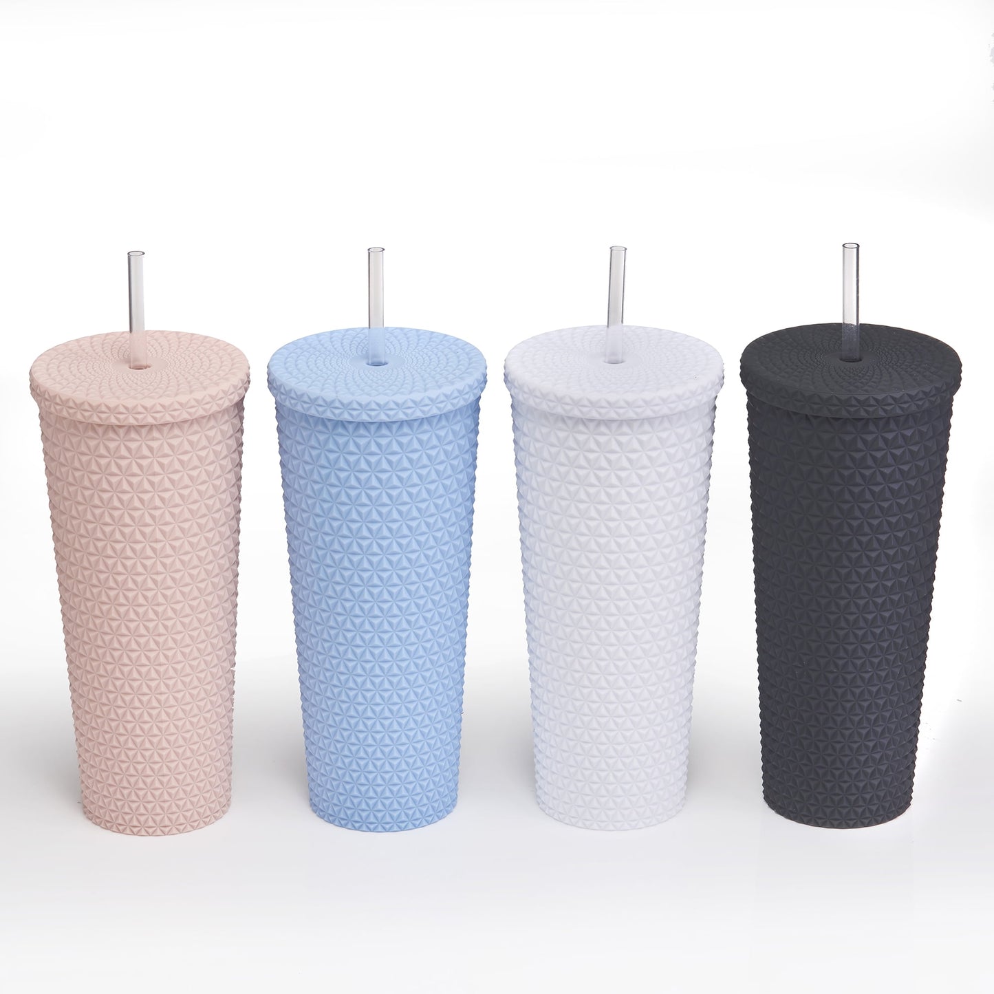 26oz Double Wall AS Plastic Textured Tumbler Rich Black