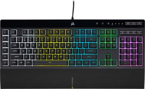 CORSAIR - K55 RGB Pro Full-size Wired Dome Membrane Gaming Keyboard with...