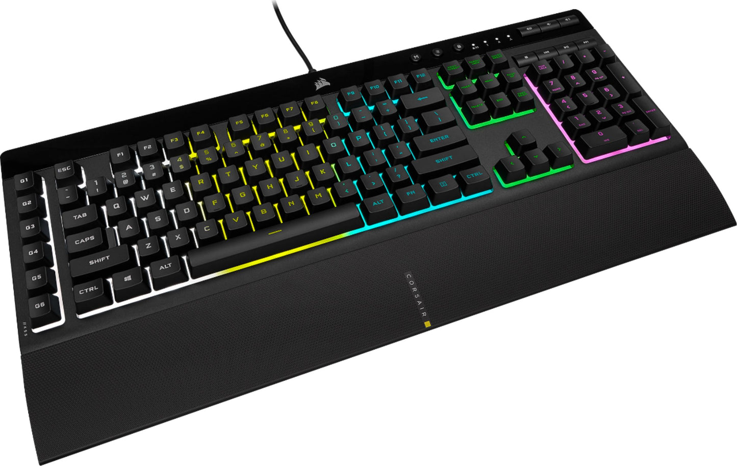 CORSAIR - K55 RGB Pro Full-size Wired Dome Membrane Gaming Keyboard with...
