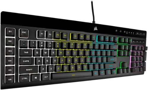 CORSAIR - K55 RGB Pro Full-size Wired Dome Membrane Gaming Keyboard with...