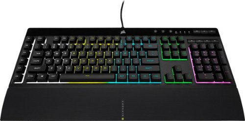 CORSAIR - K55 RGB Pro Full-size Wired Dome Membrane Gaming Keyboard with...