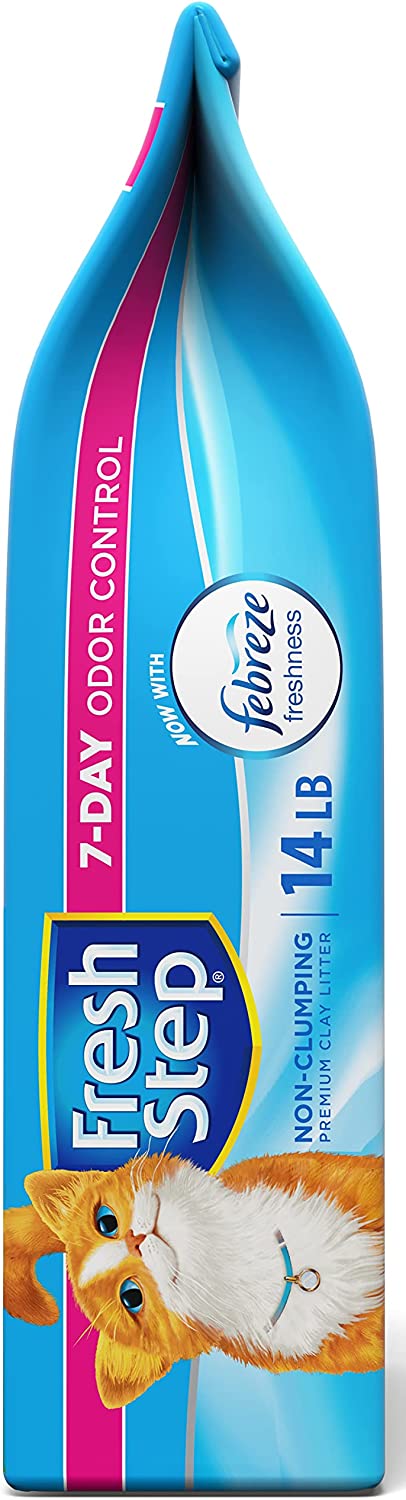 Fresh Step Non-Clumping Premium Cat Litter with Febreze Freshness, Scented,...