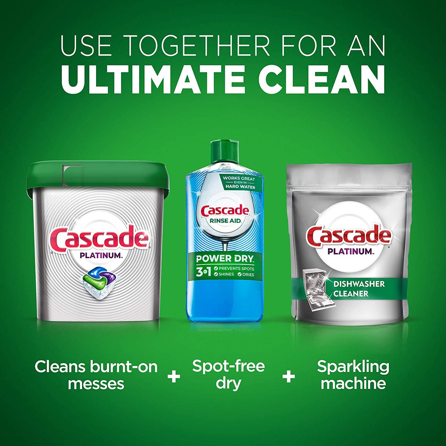 Cascade Platinum Dishwasher Pods, Actionpacs Detergent with...