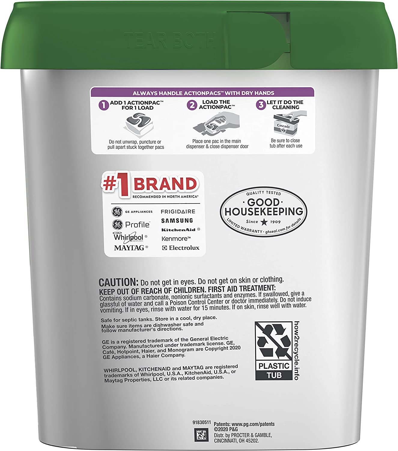 Cascade Platinum Dishwasher Pods, Actionpacs Detergent with...