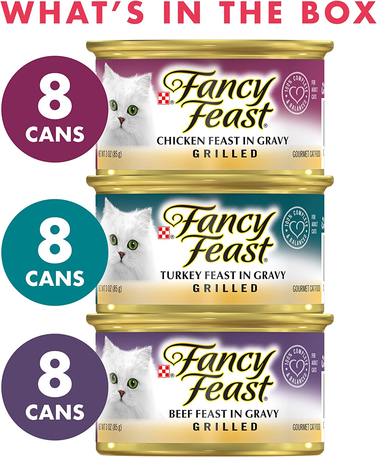Purina Fancy Feast Cat Food 3 Ounce (Pack of 24), Poultry & Beef Variety Pack