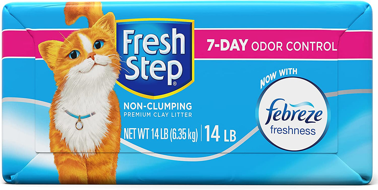 Fresh Step Non-Clumping Premium Cat Litter with Febreze Freshness, Scented,...