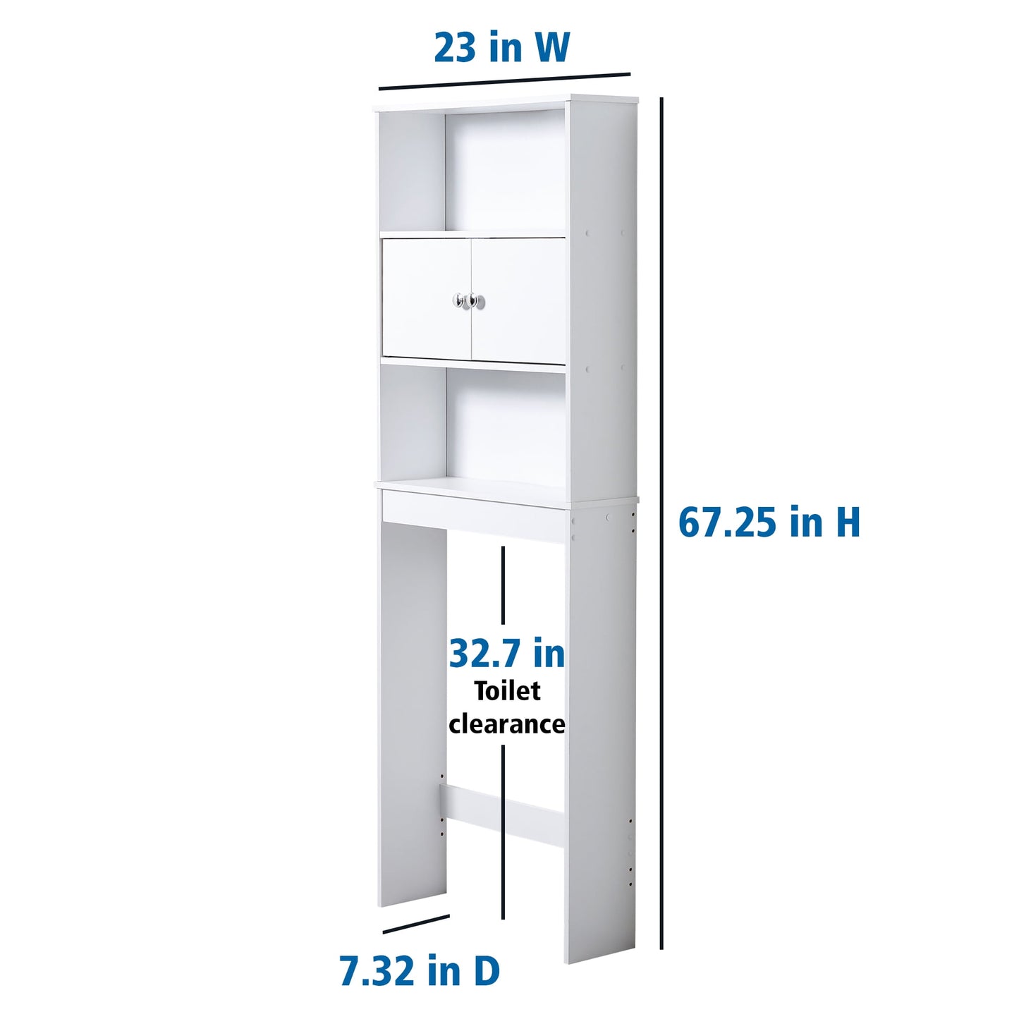 23" W 3-Shelf Bathroom Space Saver-White