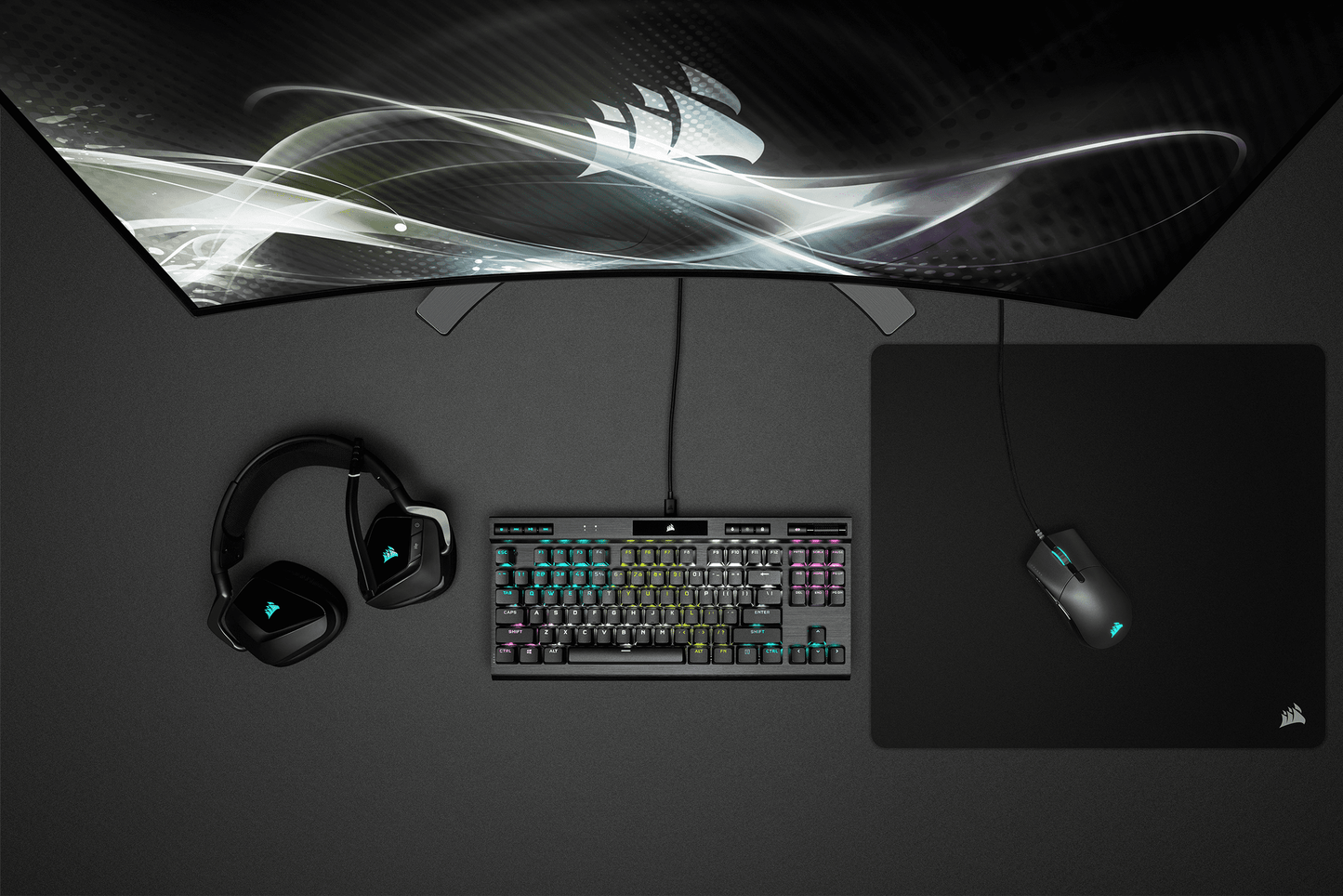 Corsair K70 RGB TKL Champion Series Optical-Mechanical Gaming Keyboard; Detachable USB Type-C Cable