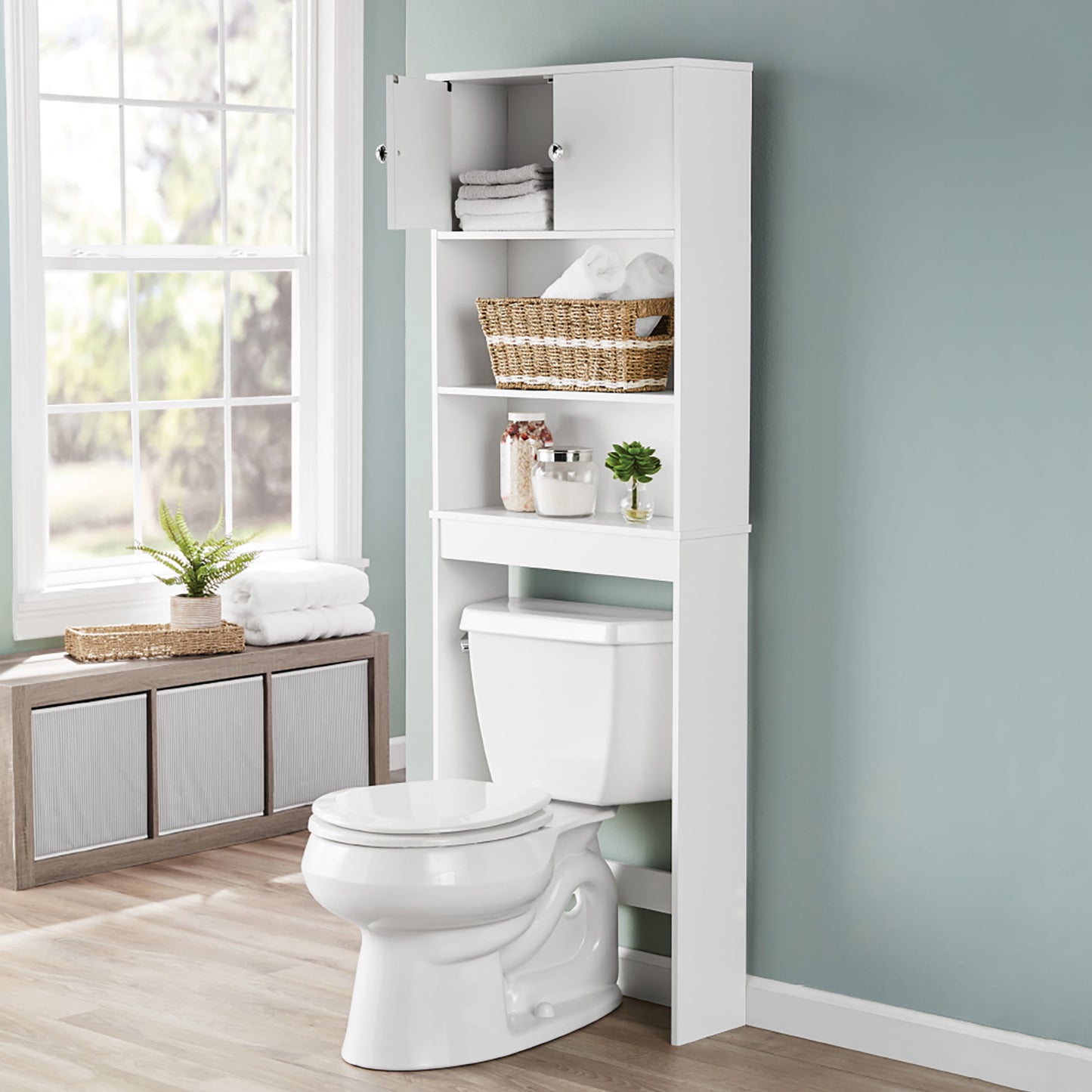 23" W 3-Shelf Bathroom Space Saver-White