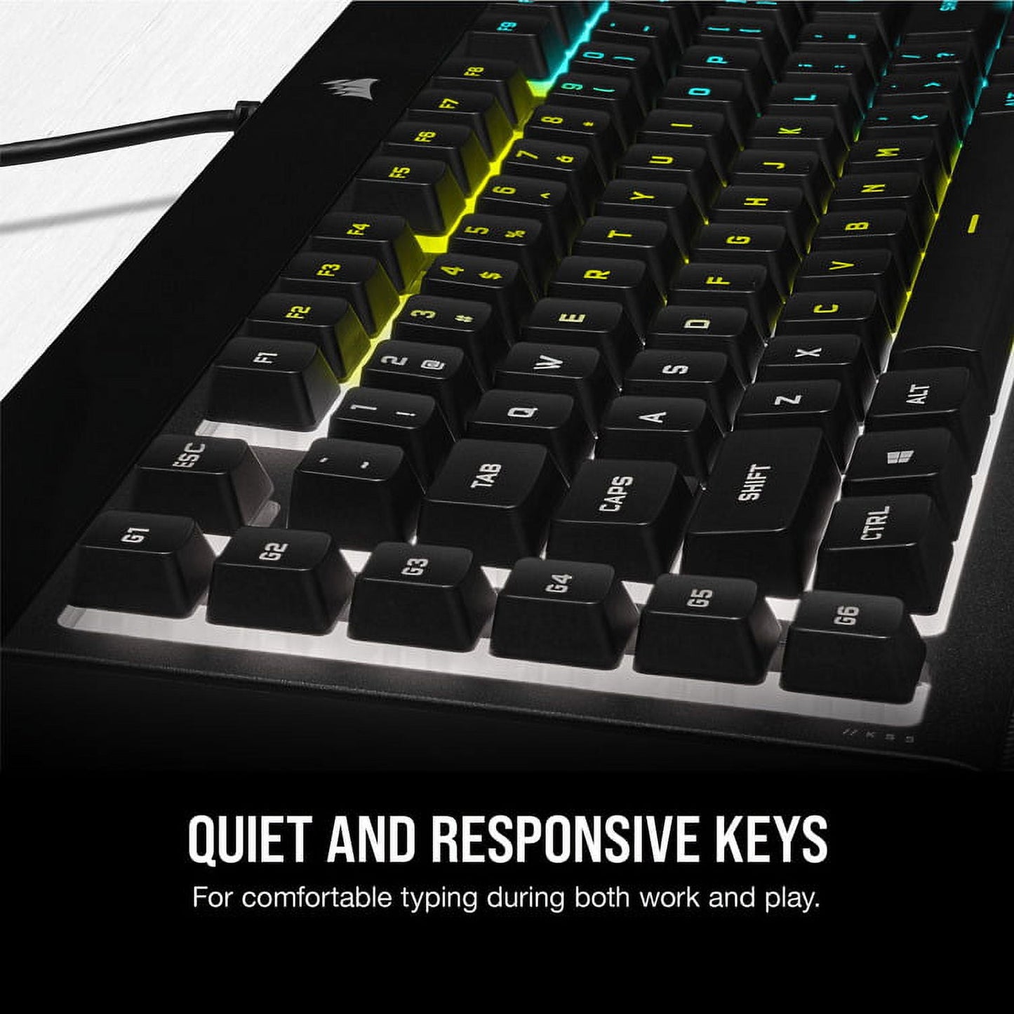 Corsair K55 RGB Pro Gaming Keyboard - Dynamic RGB Backlighting, Six Macro Keys with Elgato Stream Deck Software Integration