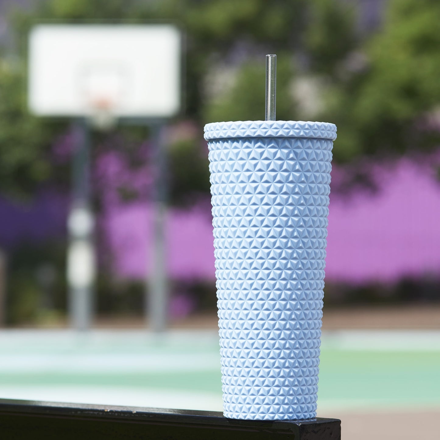26oz Double Wall AS Plastic Textured Tumbler Rich Black