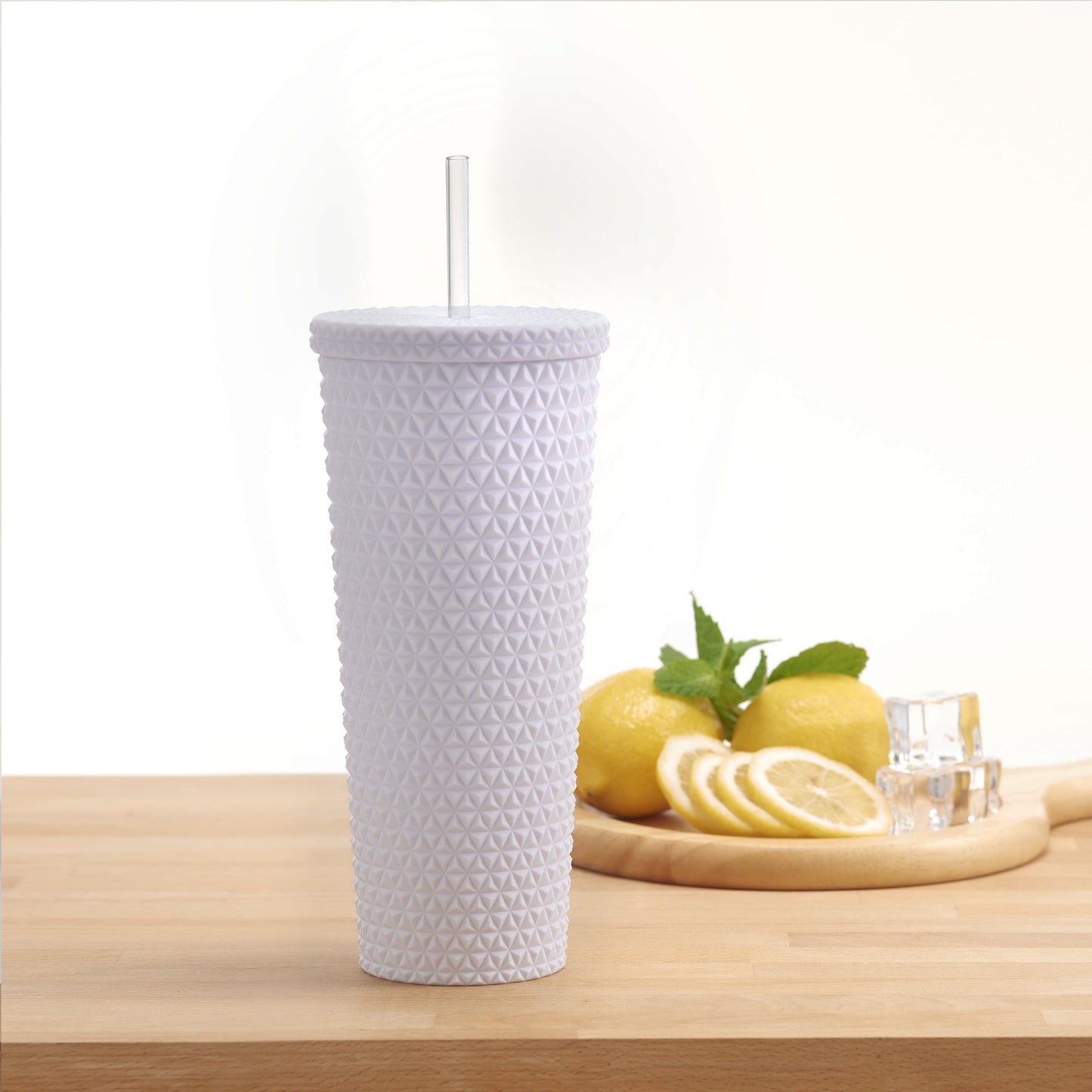 26oz Double Wall AS Plastic Textured Tumbler Rich Black