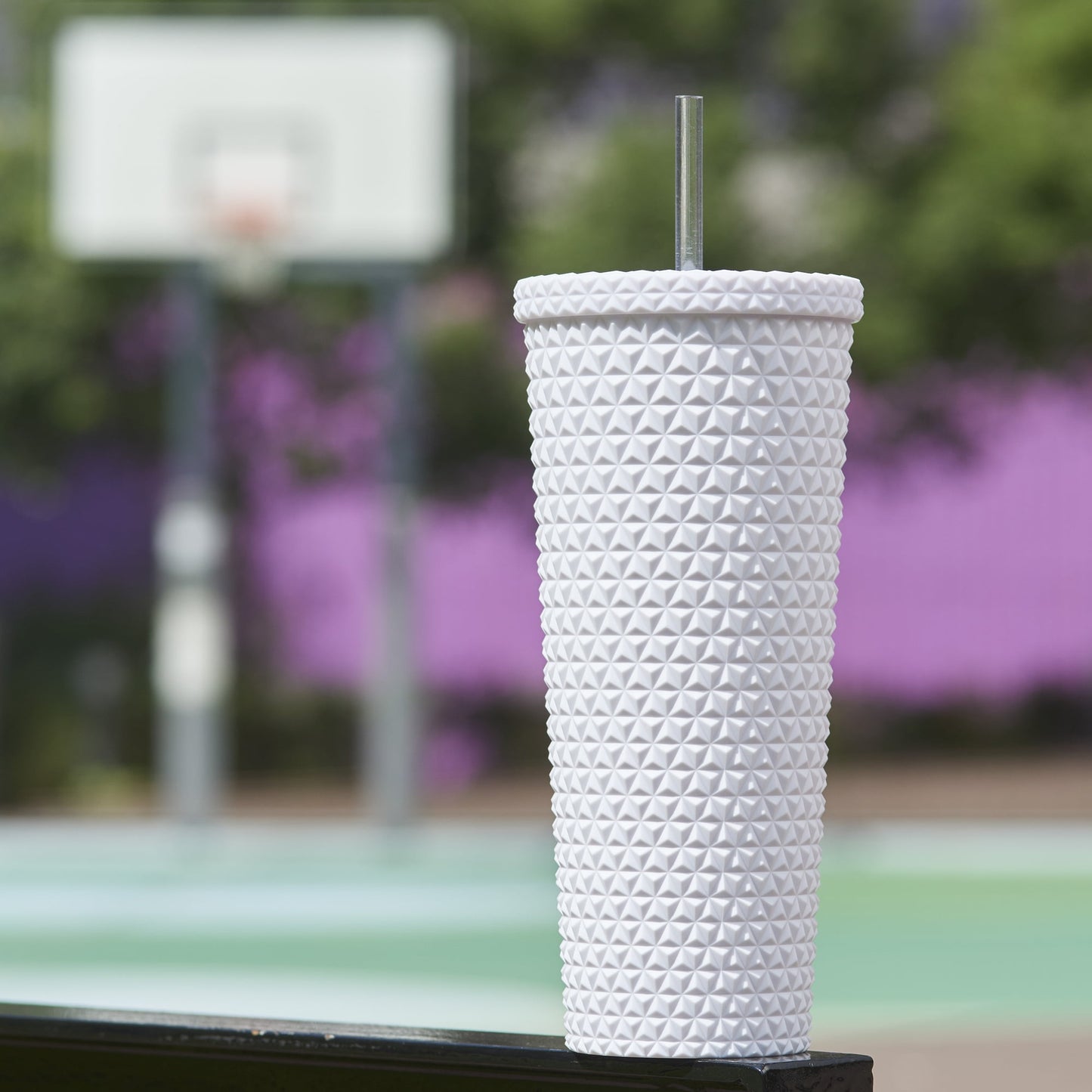 26oz Double Wall AS Plastic Textured Tumbler Rich Black
