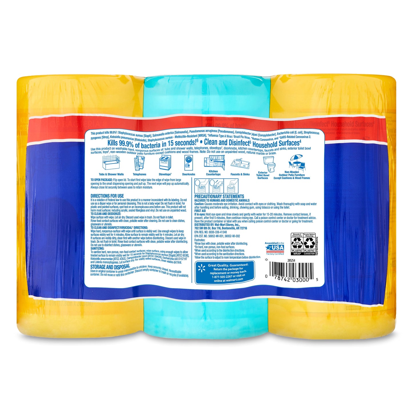 Disinfecting Wipes, Fresh and Lemon Scent, 225 Wipes