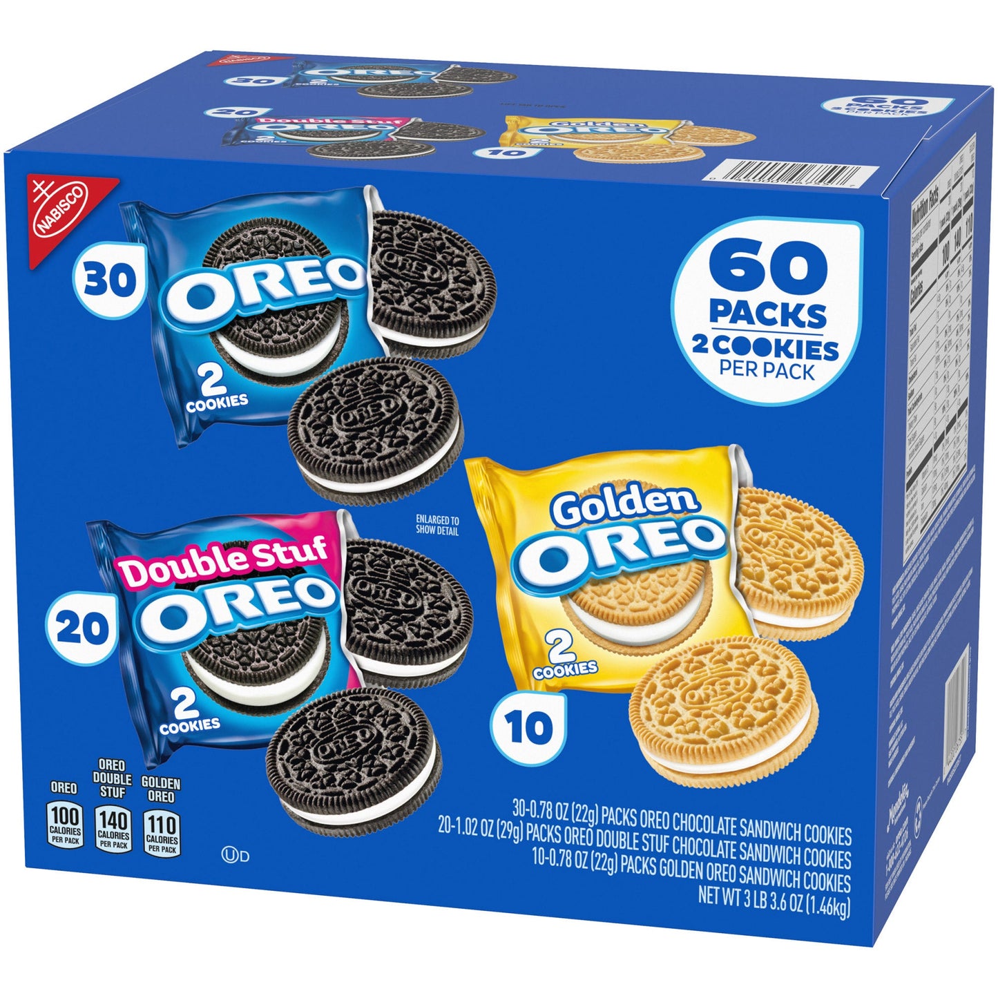 OREO Sandwich Cookies, Variety Pack, 60-count