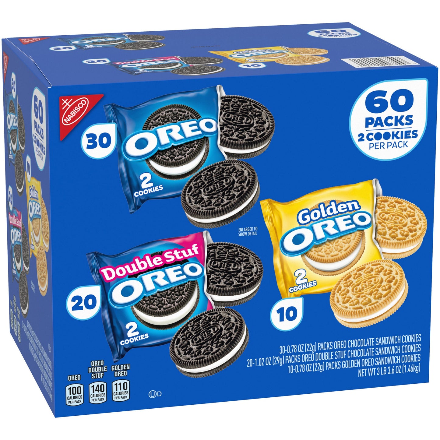 OREO Sandwich Cookies, Variety Pack, 60-count