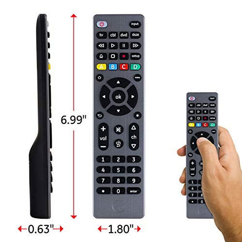 GE 4-Device Universal TV Remote Control in Brushed Graphite, 33711