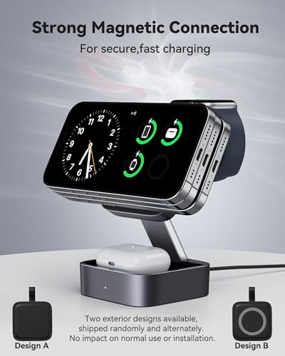 PhoNecessity 3-in-1 Foldable Wireless Charger | Fast Travel Charging Station for iPhone, Apple Watch, AirPods