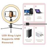 Makeup LED Ring Light 10" with Tripod Stand & Phone Holder