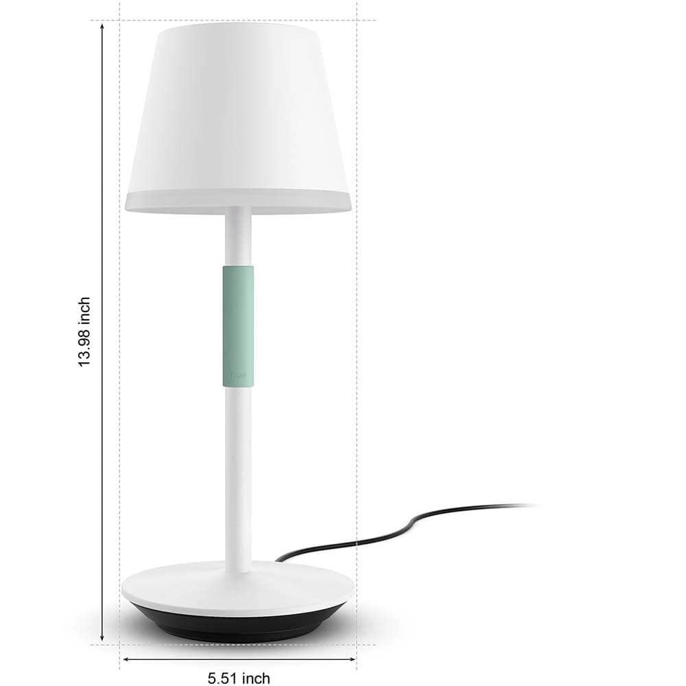 Philips Hue Go Smart Portable Table Lamp, White - White and Color Ambiance