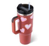 40 Oz Tumbler With Handle Straw Insulated, Stainless Steel Spill Proof Vacuum Coffee Cup Tumbler