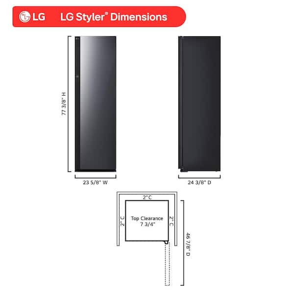 78 in. Styler SMART Steam Closet in Mirror Black with Dual TrueSteam Technology and Dynamic Moving Hangers