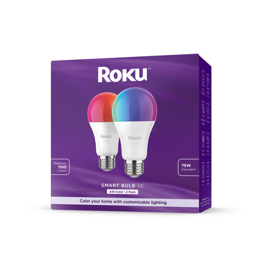 Roku Smart Home Smart Bulb SE (Color) 2-Pack with 16 Million Color Options, 12 Watts