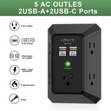 Power Strip Multi Plug Adapter Spaced for Home Travel Office Wall Charger-Surge Protector