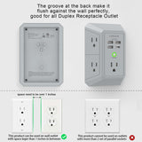 Power Strip Multi Plug Adapter Spaced for Home Travel Office Wall Charger-Surge Protector