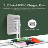 Power Strip Multi Plug Adapter Spaced for Home Travel Office Wall Charger-Surge Protector
