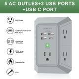 Power Strip Multi Plug Adapter Spaced for Home Travel Office Wall Charger-Surge Protector