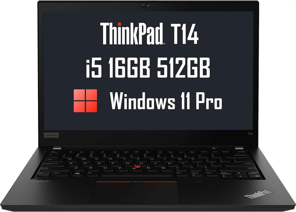 Lenovo ThinkPad T14 Business Laptop (14" FHD Anti-Glare, Intel 4-Core i5-1135G7, 16GB RAM, 512GB SSD), Backlit Keyboard, Fingerprint, 2 x Thunderbolt 4, Webcam,Win 11 Pro, Black