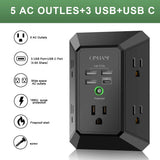 Power Strip Multi Plug Adapter Spaced for Home Travel Office Wall Charger-Surge Protector
