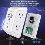 Power Strip Multi Plug Adapter Spaced for Home Travel Office Wall Charger-Surge Protector