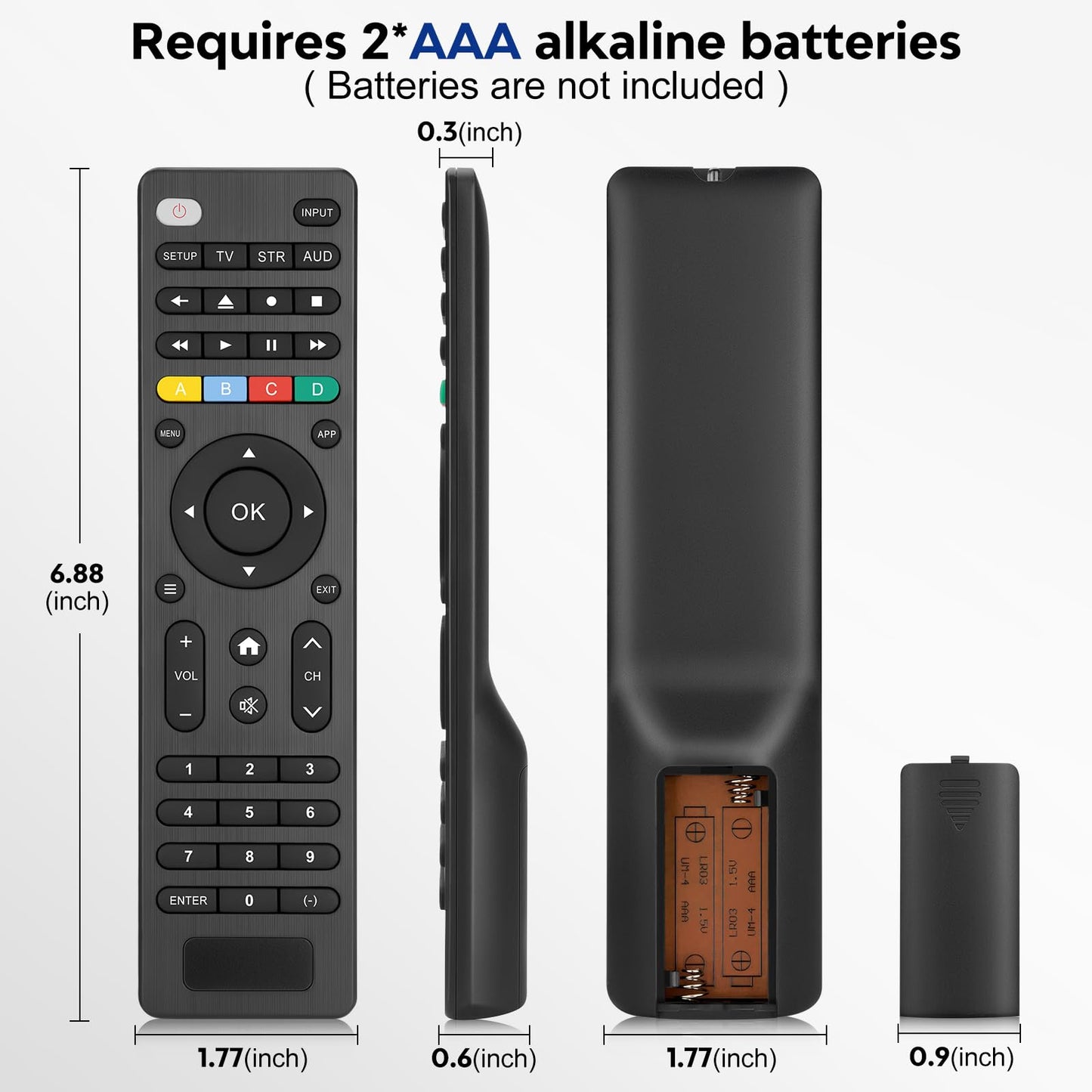 Replacement-Remote-Control for Roku-TV (Pack of 2)