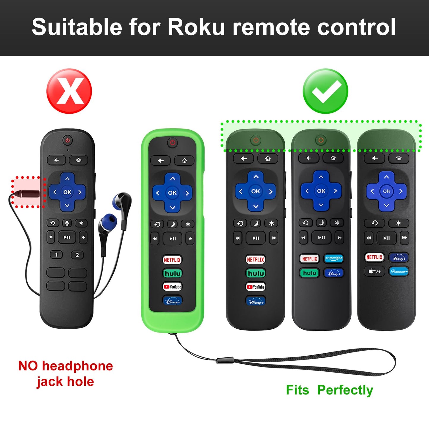 Replacement-Remote-Control for Roku-TV (Pack of 2)