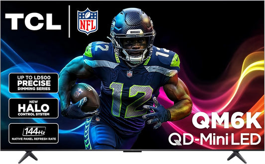 TCL 85-Inch Class QM6K Series QD-Mini LED 4K UHD Google Smart TV Best Value Mini-LED TV - QLED, 144hz, 288hz Gaming Rate, High Contrast Screen, Onkyo Audio, Dolby Atmos (85QM6K, 2025 Model)