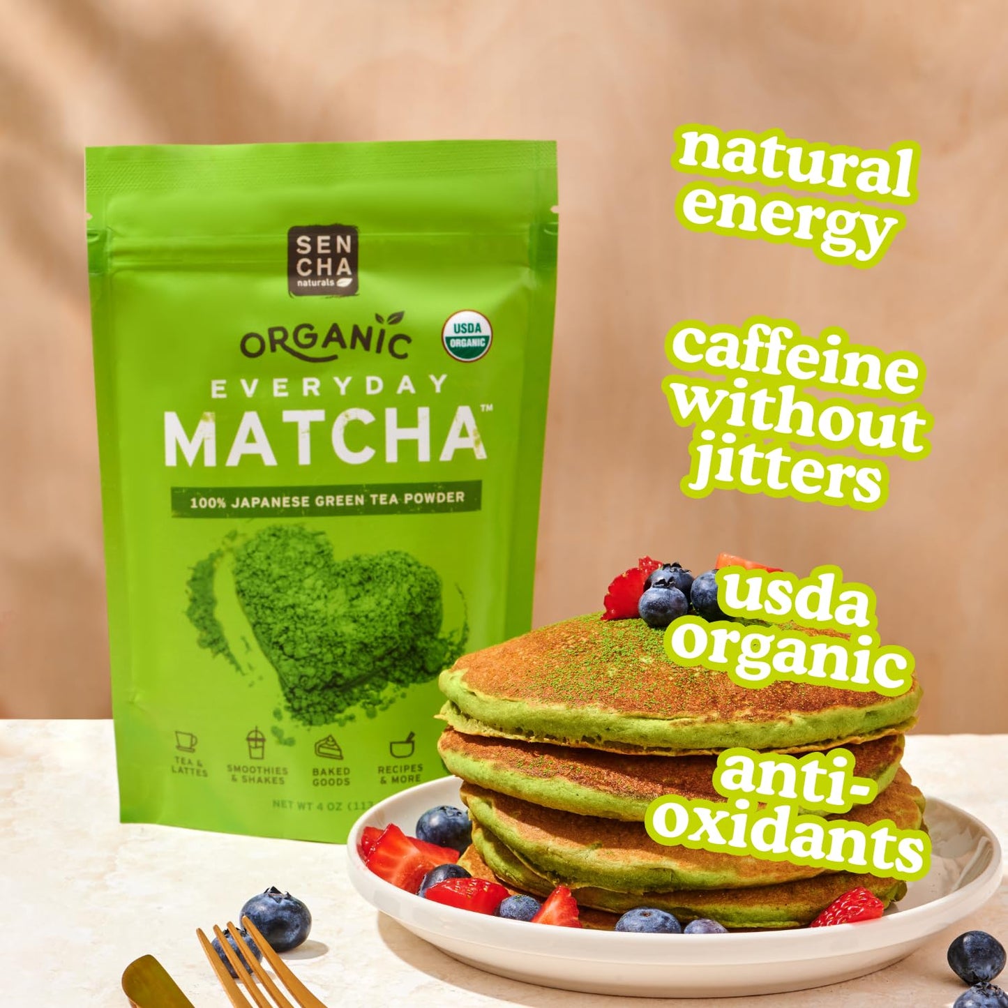 SEN CHA Naturals Organic Everyday Matcha Powder, Authentic Japanese Green Tea