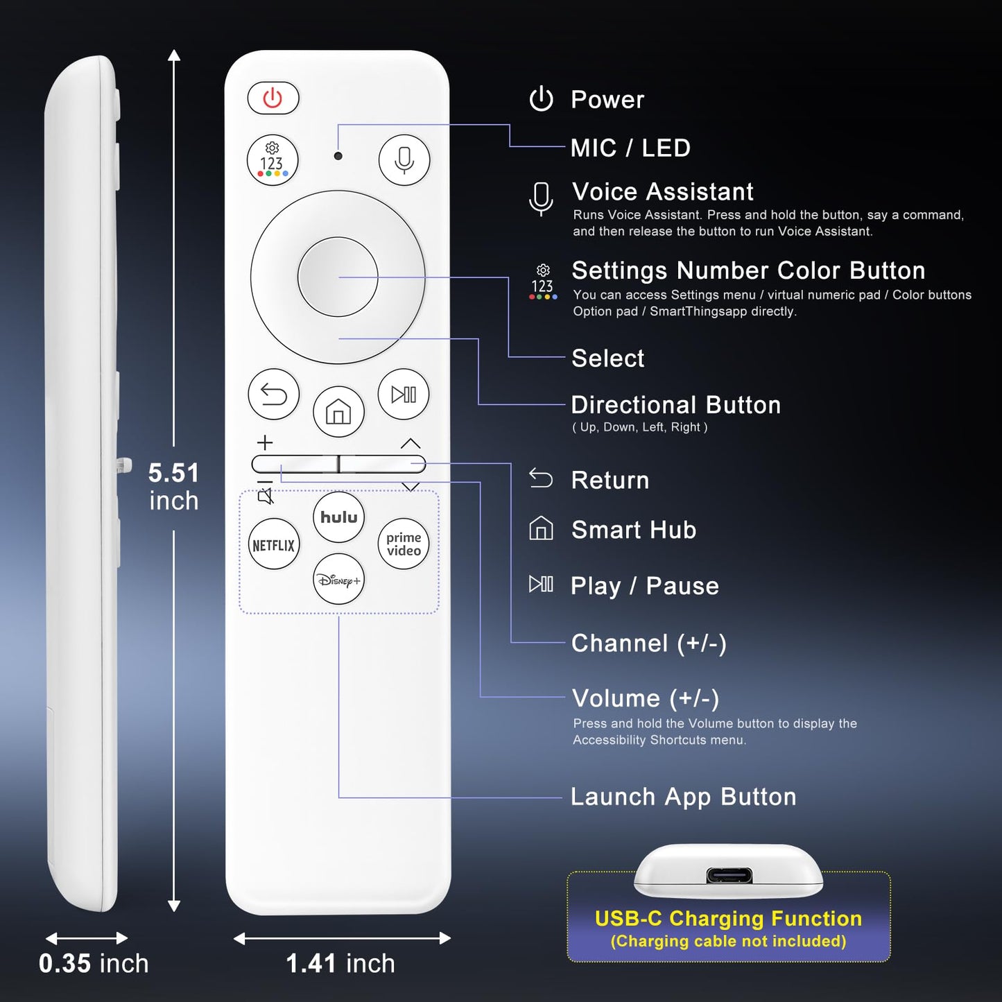 Replacement-Remote-Control for Roku-TV (Pack of 2)